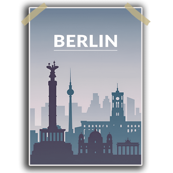 Berlin Single Poster | 13×19 inches | 300 GSM | Laminated – Drapster