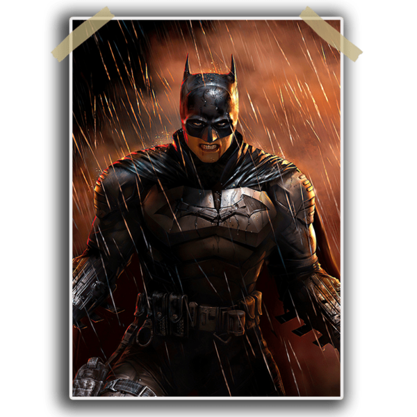 The Batman in Rain Single Poster | 13×19 inches | 300 GSM | Laminated ...