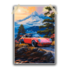 Car With Mountain Background Single Poster | 13x19 inches | 300 GSM | Laminated