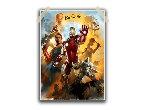 RDJ Signed Iron Man Tribute Poster Display-min-min